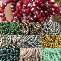 Yanqi Solid Color 6mm 50pcs Rondelle Austria Faceted Crystal Glass Beads Ball  Loose Spacer Round Beads for Jewelry Making Diy