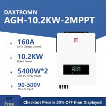 DAXTROMN BMS 2XMPPT 140A 160A On-Grid/Off-Grid 10kW 10.2KW Inverter solare a onda sinusoidale puraDC 48V 230VAC Doppia ingresso fotovoltaico