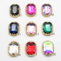 New five 25 * 30MM metal rectangular diamond four hole buttons for wedding sewing clothing decoration accessories