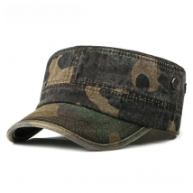 Vintage Camouflage Hats for Men Women Spring Summer Flat Top Baseball Caps Outdoor Camo Cadet Combat Fishing Cap Sunscreen Cap