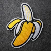 Banana (Size:6.8X8.5cm) Embroidered Patch for Clothing Iron on Sew Applique Cute Fabric Shoes Bags DIY Decoration