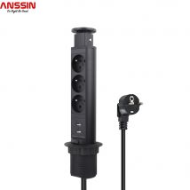 Pop-Up-Steckdose für die Küche nach französischem Standard, Adapter für Zuhause, Arbeitsplatte, Schreibtisch, Tisch, mit USB-Anschluss, manuell einziehbar