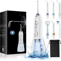 h2ofloss Dental Oral Irrigator Portable Water Flosser for Teeth Braces Rechargeable Home and Travel 5 Modes Waterproof