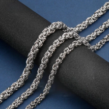 6/7/8mm Men Jewelry Trendy Stainless Steel Woven Lantern Byzantine Chain Necklace Link Chain Free Choose Xmas Gift