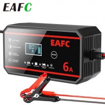 EAFC 12V 8A 6A Smart Battery Charger LCD Automatic Pulse Repair Charge for Car Motorcycle Battery Charger LiFePO4 AGM Battery