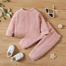 Newborn Baby Girl Boy Clothes Set Solid Color Long Sleeves Top + Pants 2PCS Costume Leisure Sport Spring and Autumn Costume Suit