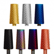 RolinStar 6.6 Large Trapezium Tapered Barrel Gold Silver Dark Purple Blue Rainbow Rose gold 5 color nail drill bits milling