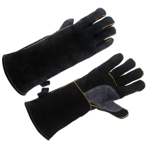 Cowhide Leather Heat & Fire Resistant Gloves for Fireplace Stove Oven Grill Welding BBQ Animal Handling