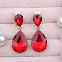 Veyofun Classic Crystal Ear clip Drop Earrings Party Wedding Dangle Earrings Fashion Jewelry for Women New Gift