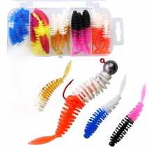 10pcs Soft Fishing Lures 57mm 1.3g Silicone Soft Worm Baits Freshwater Saltwater Plastic Artificial Soft Bait Fishing Tackle