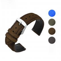 ANNEFIT 18mm 20mm 22mm Watch Strap, Vintage Nubuck Suede Soft Leather Watchband with Quick Release