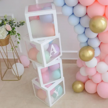 25/27cm DIY Boy Girl 1st Birthday Party Decoration Transparent Box Happy Birthday Party Birthday Party Decoration Baby Shower