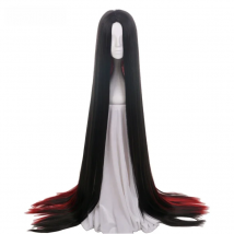 ccutoo 150cm Land of the Lustrous Bort 59" Super Long Straight Black Red Synthetic Hair Central Parting Cosplay Wig For Party