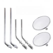 Universal Motorcycle 8/10mm Chrome Retro Round Rearview Mirrors For Harley Cruiser Chopper Cafe Racer Old School Bobber Touring