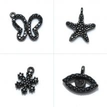 1PCS Multi Styles Gun Black Plated With Black Zircon Charms Pendants Accessories For Bracelet Earrings Jewelry Making