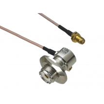 1pcs RG316 SMA Female Bulkhead Jack to UHF SO239 Female Jack Nut Right angle Connector RF Jumper pigtail Cable 6inch~20M