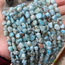 6-8mm Irregular Natural Genuine Larimar Stone Beads Loose Spacer Beads For DIY Jewelry Making Bracelet Necklace 15'' Strands