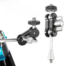 Camera Holder Clip Accessories Adjustable Mini Dual Ball Head Magic Arm Clip with 1/4 Inch External Thread Mount Camera Phone