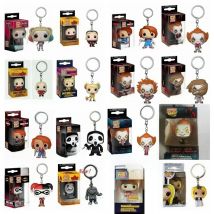 New Funko POP Keychains Joker Pennywise Scream Ghost Face Chucky KeyChain Accessories Figures Model Toy Gifts Collection