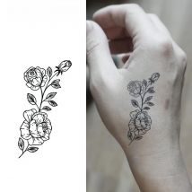 3 pcs Flower Temporary Tattoo,Lasts To 15 Days New Technology Magic Waterproof Semi Permanent Sticker.
