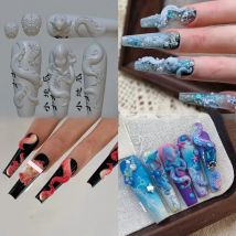 1pc Octopus Snake Skin Wings Retro  3D Acrylic Nail Mold  Nail Art Decorations Silicone Nail Mould