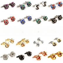 Fashion 18 Designs Enamel & Metal Knots Cufflink Cuff Link 1 Pair Shipping Biggest Promotion