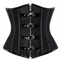 Waist Trainer Gothic Underbust Corset Zipper Waist Cincher Steampunk Bustiers Top Workout Shape Body Sexy Lingerie Slimming Belt