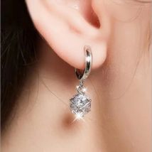 2CT Moissanite Drop Earrings for Women Lab Created Diamond 925 Sterling Silver Dainty Dangle Earrings Fine Jewelry