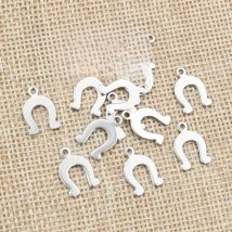 50pc/lot 14x9mm Horseshoe Charms 316 Stainless Steel Horse shoes Charms for necklace pendant charms Diy Jewelry Making