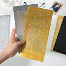 1 Sheet PVC Waterproof Durable Korean Golden Silver English Letter Stickers for Photos Albums Decoration