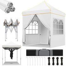 Gazebo resistente con tettoia pop-up da 2x2 m con tenda a baldacchino esterna impermeabile UPF50 + a 4 pareti laterali per campeggio in spiaggia per eventi commerciali