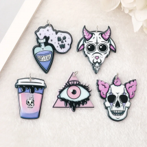 10Pcs Halloween Charms Demon Baphomet Clown Eye Slime BoysTears Open Coffee Cup Crafts Flatback Acrylic Findings For Jewelry Diy