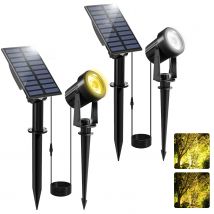 Aluminum Rust Prevention Solar Light Outdoor Solar Powered Spotlight IP65 Garden Light Solar Floodlight Lamp For Path Yard Decor