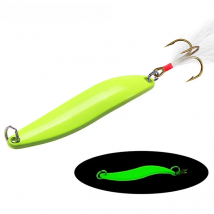 Proleurre 5g 7g 10g 13g Metal Luminous Spoon Bait Spinner Hard Fishing Lure Sequins With Feather Hooks Wobbler Bass Pesca Tackle