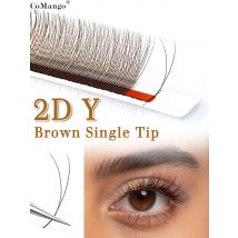 Brown/Black 1D 2D Y Shaped Eyelashes Extension B/C/D Curl Natural Lash Russian Volume Soft PBT Material Makeup Wholesales