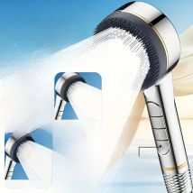 4 Mode Strong Pressurized Shower Head Pushbutton Shifter Spray with Massage Brush Filter Shower Nozzle Bath Spa Showerhead Set