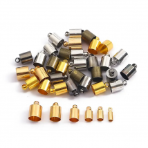 50pcs/lot Tassel Leather Cord End Crimp Cap Beads Caps End Tip Cap Fit Connectors For DIY Necklace Jewelry Making Findings