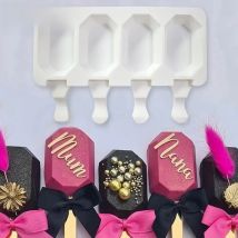 Octagon Shape Silicone Ice Cream Mold 4 Holes Popsicle Cube Maker Moulds Chocolate Tray Home Garden Gadgets Kitchen Baking Tools