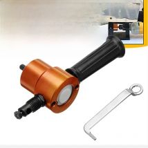 New Nibble Metal Cutting Double Head Sheet Nibbler Saw Cutter Tool Drill Attachment Free Cutting Tool Nibbler Sheet Metal Cut