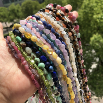 5-8mm Natural Gem Irregular Crystal Agates Jades Opal Beads Loose Spacer Beads For Jewelry Making Diy Bracelet Accessories 15"