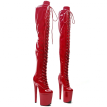 Leecabe  20CM/8inches patent upper  fashion  lady High Heel platform  stripper heel Pole Dance boots
