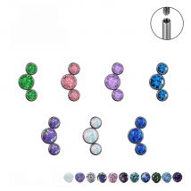 16g Opal Earrings G23 F136 Titanium Earrings Labret Lip Piercing Stud Earrings Wear Men's and Women's Face Decorative Jewelry