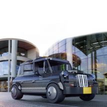 304PCS City Taxi Building Blocks Retro Car Vehicle Model Bricks Desktop Display Kids Educational DIY Toys Holiday Gifts