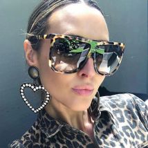 Big Frame Square Sunglasses Women Fashion Flat Top Oversize Luxury Brand Gradient Sun Glasses For Women 2023 Oculos