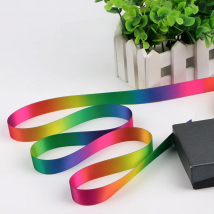 single/double side heat transfer printed rainbow ribbon gradual changing color satin ribbon different width available 50yard lot