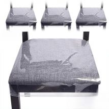 4Pcs Transparent Chair Cover PVC Waterproof Dinning Chair Seat Cover Furniture Protector S/M/L Clear Seat Cushion Protectors