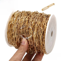 1 Meter 4x14mm Stainless Steel Gold Rolo Cable Chains Flat Wire Chic Chain Fit for DIY Jewelry Making
