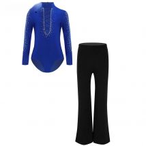 Kids Boys Latin Dance Suit Strappy Front Glittery Rhinestones Leotard Shirt with Pants Set for Ballroom Competition Performance