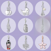 Hearts Baby Carriage Eiffel Tower Seahorse Owl Geisha Knot Flower Charm Pendant,2019 Trendy Jewelry 925 Sterling Silver Gift