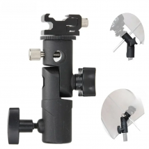 E Type Metal Flash Bracket Universal Hot Shoe Speedlite Umbrella Holder With 1/4" to 3/8" Screw Mount Swivel Adapter Light Stand